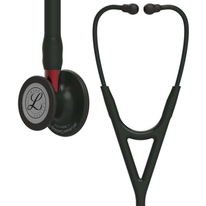 Estetoscópio 3M™ Littmann® Cardiology IV™ 6200 Preto com Preto Mate e Conector Vermelho