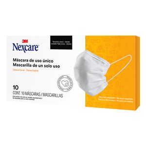 Máscara Descartável Nexcare Tamanho Único Caixa 10 Unidades