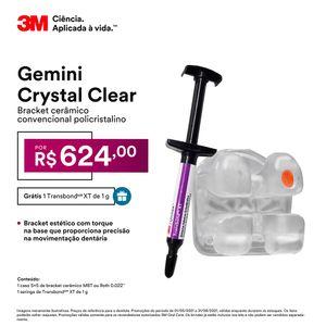 PROMO Gemini Crystal Clear 1 caso 5×5 de bracket cerâmico ROTH 0.22"