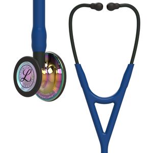 Estetoscópio 3M™ Littmann® Cardiology IV™ 6242 Azul Marinho com Rainbow Alto Polimento e Conector Preto